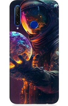 Huawei Honor 20 Lite Uyumlu Astranot Ve Gezegen Desenli Silikon Kılıf Huawei Honor 20 Lite Uyumlu Astranot Ve Gezegen Desenli Silikon Kılıf