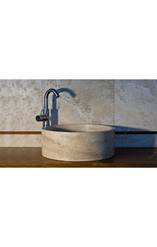 Traverten Silindir Mermer Lavabo