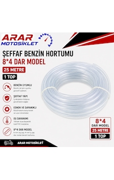 Şeffaf Benzin Hortumu 8 4 Dar Model 25 Metre 1 Top 25 Metre Şeffaf Benzin Hortumu 8 4 Dar Model 25 Metre 1 Top 25 Metre