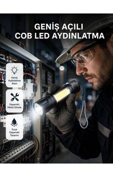 Mey İthalat Profesyonel 4 Modlu Şarjlı El Feneri 1300 Mah Batarya Cree Led Teknolojisi - Mey İthalat Profesyonel 4 Modlu Şarjlı El Feneri 1300 Mah Batarya Cree Led Teknolojisi -