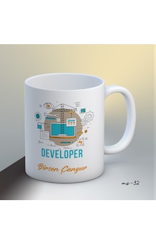 Kişiye Özel Developer Temalı Kupa Bardak Beyaz Kişiye Özel Developer Temalı Kupa Bardak Beyaz