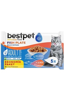 Bestpet Somonlu Ton Balıklı Ve Hamsili Tahılsız Yetişkin Kedi Konservesi 5 x 85 G Bestpet Somonlu Ton Balıklı Ve Hamsili Tahılsız Yetişkin Kedi Konservesi 5 x 85 G