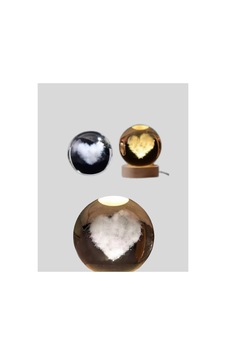 Romantik Kalpli Kristal Cam Küre Usb Li Işıklı Dekoratif Obje Standart 91056378 Romantik Kalpli Kristal Cam Küre Usb Li Işıklı Dekoratif Obje Standart 91056378
