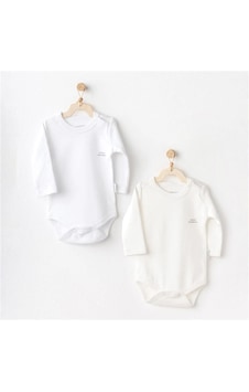 Andywawa Short Sleeve Basic 2'li Bebek Body Ac25211 Ecru Andywawa Short Sleeve Basic 2'li Bebek Body Ac25211 Ecru