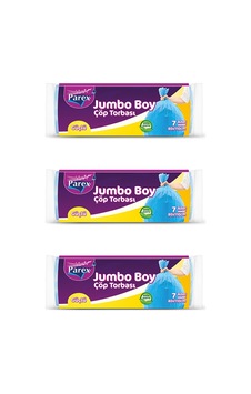 Parex Güçlü Jumbo Boy Çöp Torbası Mavi 3'lü 80 x 110 CM Parex Güçlü Jumbo Boy Çöp Torbası Mavi 3'lü 80 x 110 CM