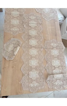 Salon Takımı Çeyizlik Krem Runner Set 5 Parça Keten Ranır Masa Konsol Sehpa Örtüsü Orkide Sarı Salon Takımı Çeyizlik Krem Runner Set 5 Parça Keten Ranır Masa Konsol Sehpa Örtüsü Orkide Sarı