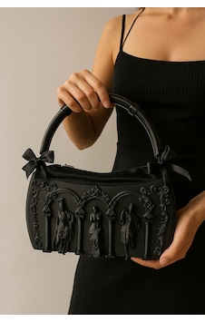 Tıgea Accessories Antik Dönem 3d Lux Kadın El Çanta Plastik Siyah Tıgea Accessories Antik Dönem 3d Lux Kadın El Çanta Plastik Siyah