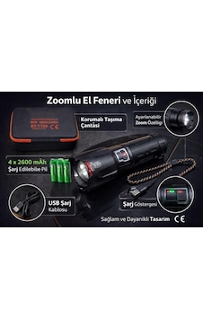 6000 Lümen 60w Şarjlı El Feneri - 2 Km Menzilli 10400 Mah Powerbank 4 Pilli Metal Fener Rt-t709 Açık Gri 6000 Lümen 60w Şarjlı El Feneri - 2 Km Menzilli 10400 Mah Powerbank 4 Pilli Metal Fener Rt-t709 Açık Gri