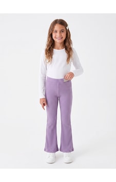 Onloox Kız Çocuk Lila Kız Çocuk Lila Pamuklu Kaşkorse İspanyol Paça Slim Fit Belden Arma Detaylı Tayt 3-5 Yaş