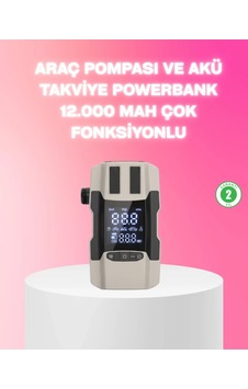 Home Araç Hava Pompası Ve Akü Takviye Powerbank 12.000 Mah Çok Fonksiyonlu Home Araç Hava Pompası Ve Akü Takviye Powerbank 12.000 Mah Çok Fonksiyonlu