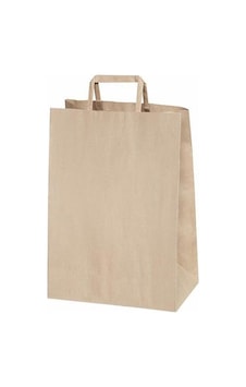 Flat Saplı Kraft Kağıt Çanta 28X17X29 - 25 Adet Flat Saplı Kraft Kağıt Çanta 28X17X29 - 25 Adet
