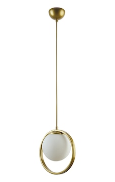 Nina Modern Salon - Mutfak - Yatak Odası Metal Halkalı Kapalı Camlı Tekli Avize Gold Gold Nina Modern Salon - Mutfak - Yatak Odası Metal Halkalı Kapalı Camlı Tekli Avize Gold Gold
