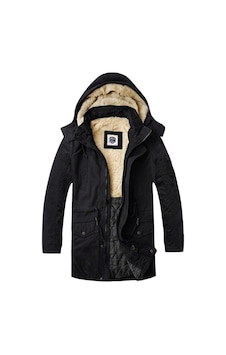 Alaska The Last Frontier Regular Fit Çıkarılabilir Kapüşonlu Saf Pamuk Gabardin Kumaş Uzun Parka Kaban Siyah Alaska The Last Frontier Regular Fit Çıkarılabilir Kapüşonlu Saf Pamuk Gabardin Kumaş Uzun Parka Kaban Siyah