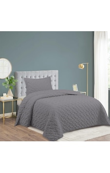 Milena Tek Kişilik Yatak Örtüsü Seti 180x240cm - Volanlı Yastıklı%100 Polyester Zarif Tasarım Antrasit Nevresim Takımı Diğer Milena Tek Kişilik Yatak Örtüsü Seti 180x240cm - Volanlı Yastıklı%100 Polyester Zarif Tasarım Antrasit Nevresim Takımı Diğer