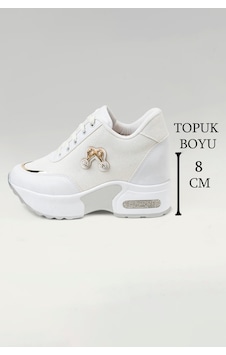 Tw Tonny White Paris - 1502 Gizli Topuklu 7cm Taş Detaylı Kadın Spor Ayakkabı Beyaz Tw Tonny White Paris - 1502 Gizli Topuklu 7cm Taş Detaylı Kadın Spor Ayakkabı Beyaz