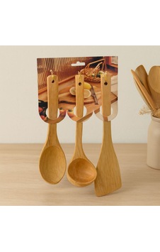 Bambu Ahşap Mutfak Servis Seti 3 Parça 27/27/32 Cm Renkli Bambu Ahşap Mutfak Servis Seti 3 Parça 27/27/32 Cm Renkli