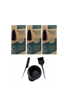 Natura Balance Saç Boyası 5 Açık Kahve 3 Adet+Saç Boyama Seti Natura Balance Saç Boyası 5 Açık Kahve 3 Adet+Saç Boyama Seti