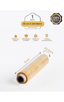 1 Adet 30cm X 250mt Gıda Streç Film Yemekçiler Çiğ Köfteciler Ve Şarküteriler İçin 1.kalite 1 Adet 30cm X 250mt Gıda Streç Film Yemekçiler Çiğ Köfteciler Ve Şarküteriler İçin 1.kalite