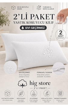 3d Kare Desenli Pamuklu %100 Sıvı Su Geçirmez 50x70 Ebat Fermuarlı Yastık Alezi 2 Adet Beyaz 3d Kare Desenli Pamuklu %100 Sıvı Su Geçirmez 50x70 Ebat Fermuarlı Yastık Alezi 2 Adet Beyaz