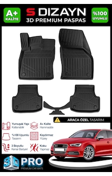 S-dizayn Audi A3 3d Pro Havuzlu Paspas 2020 Üzeri A+ Kalite