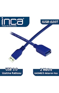 Inca Iusb-020T Usb To Usb 3 0 2 Metre Uzatma Kablosu