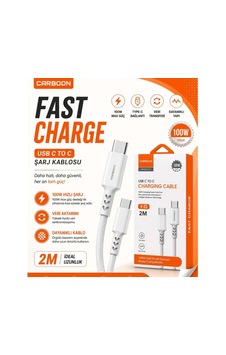 Carboon V-53 2mt Type-c To Type-c 100w Şarj Kablosu Şarj Data Kablosu Carboon V-53 2mt Type-c To Type-c 100w Şarj Kablosu Şarj Data Kablosu