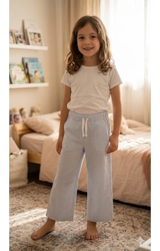 Dmb Kids Kız Çocuk Çizgili Pantolon Dmb-0804 Mavi Dmb Kids Kız Çocuk Çizgili Pantolon Dmb-0804 Mavi
