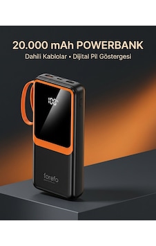 Tek Telefon Ve Mobil Cihaz Uyumlu 20000 Mah Powerbank Dahili Kablolu Dijital Göstergeli Najmaddin Tek Telefon Ve Mobil Cihaz Uyumlu 20000 Mah Powerbank Dahili Kablolu Dijital Göstergeli Najmaddin