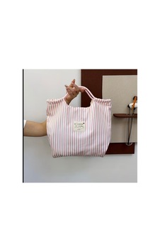 Lilly Pink Stripe Tote Bag Pembe Pembe