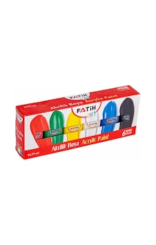 Fatih Akrilik Boya 6 Renk 75Ml 6 Lı Canlı Renkler 55505