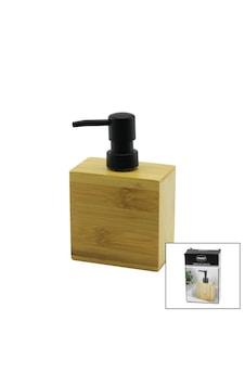 Lunaev Dikdörtgen Ahşap Bambu Sıvı Sabunluk Siyah Plastik Pompa 5.8 X 9.9 Cm - Y: 10 Cm 12 Izgara