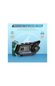 Motosiklet Kask Bluetooth Kulaklık Interkom Su Geçirmez Flaş Led Işıklı Intercom Kablosuz Kulaklık - 795500754