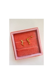 Gold Rengi Cerrahi Çelik Yılan Tragus Kıkırdak Piercing 6mm Gold
