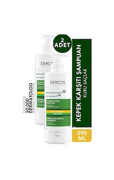 Vichy Dercos Dandruff Kuru Saçlar İçin Kepek Karşıtı Şampuan 2 x 390 ML Vichy Dercos Dandruff Kuru Saçlar İçin Kepek Karşıtı Şampuan 2 x 390 ML