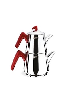 Vıvaldı Piramit Çelik Maxi Boy Çaydanlık 4 Parça Kırmızı Kuplu Go Kırmızı Vıvaldı Piramit Çelik Maxi Boy Çaydanlık 4 Parça Kırmızı Kuplu Go Kırmızı