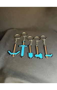 Minecraft Anahtarlık Diamond 5'li Set Açık Mavi Minecraft Anahtarlık Diamond 5'li Set Açık Mavi