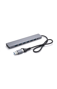 7 Port Usb 3.0 Çoklayıcı Hub - Usb Ve Type-c Girişli Güç Destekli