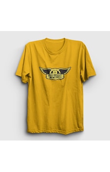 Presmono Unisex Yellow Aerosmith T-shirt Sarı Presmono Unisex Yellow Aerosmith T-shirt Sarı