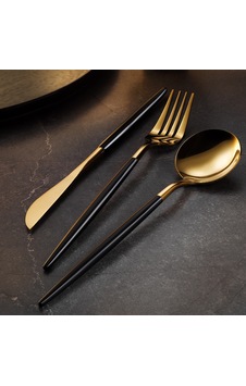 Aryıldız Versay Black Gold 6 Kişilik 36 Parça Çatal Kaşık Bıçak Takımı Aryıldız Versay Black Gold 6 Kişilik 36 Parça Çatal Kaşık Bıçak Takımı