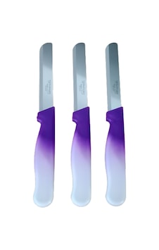Solingen Sebze Bıçağı Lazerli Mor Beyaz Renkli Kulp 3 Lü Set 22 Cm Solingen Sebze Bıçağı Lazerli Mor Beyaz Renkli Kulp 3 Lü Set 22 Cm