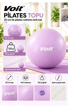 25 cm Mini Pilates Topu Yoga Fitness Egzersiz ve Denge Topu Şişirme Pipeti Dahil Lila 25 cm Mini Pilates Topu Yoga Fitness Egzersiz ve Denge Topu Şişirme Pipeti Dahil Lila