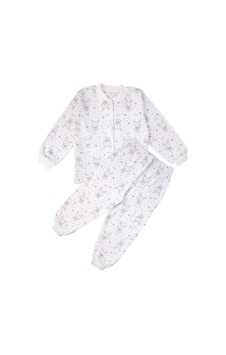 Bebegen Kız Çocuk Ekru Tavşan Desenli Çıtçıtlı Pijama Takımı Çok Renkli Bebegen Kız Çocuk Ekru Tavşan Desenli Çıtçıtlı Pijama Takımı Çok Renkli