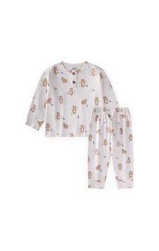 Cigit Animal Desenli Pijama Takım 1-5 Yaş Kırık Beyaz Cigit Animal Desenli Pijama Takım 1-5 Yaş Kırık Beyaz