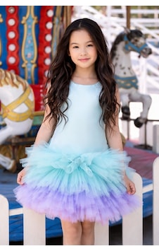 Lindissima Ombre Tül Detaylı Kız Çocuk Elbise Turkuaz Lindissima Ombre Tül Detaylı Kız Çocuk Elbise Turkuaz