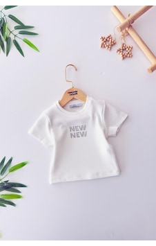 Miniğimin Cicileri New Taş İşlemeli Kız Çocuk Esnek Crop - Beyaz Beyaz