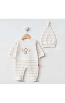 Cocopoco Şapkalı Bebek Tulumu 1072 Bej
