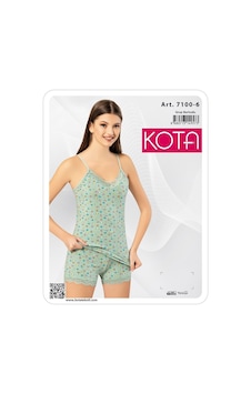 Kota 7100 İp Askılı Baskılı Şortlu Takım Yeşil Kota 7100 İp Askılı Baskılı Şortlu Takım Yeşil