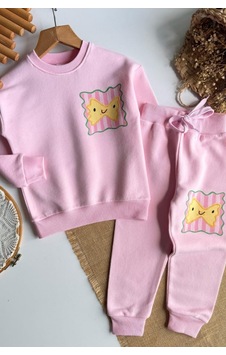 Noble Kids Kız Çocuk Pasta Baskılı Eşofman Takımı Pembe Noble Kids Kız Çocuk Pasta Baskılı Eşofman Takımı Pembe