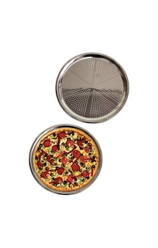 Delikli Çelik Pizza Ve Lahmacun Tepsisi Orta Boy -32 Cm Çok Renkli