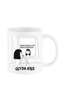 Senin Sonunu Çok Merak Ediyorum Yazılı Beyaz Kupa Bardak Senin Sonunu Çok Merak Ediyorum Yazılı Beyaz Kupa Bardak